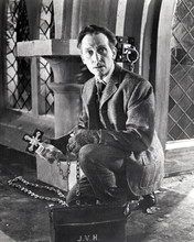 Peter Cushing as Van Helsing holding cross in Hammer 1957 Dracula 8x10 photo