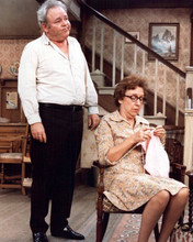 All in the Family Edith sits knitting Archie looks frustrated 8x10 inch photo