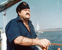 William Conrad piloting his yacht at sea for episode of Cannon 8x10 inch photo