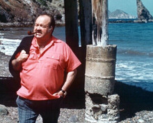 William Conrad on set smoking his pipe on beach location CannonTV 8x10 photo