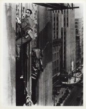 Harold Lloyd clings on to side of building vintage 8x10 inch photo Safety First