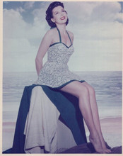 Ann Miller vintage 8x10 inch photo classic Hollywood pin-up in swimsuit by surf