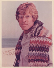 Robert Redford classic 1980's look on beach with sweater vintage 8x10 inch photo