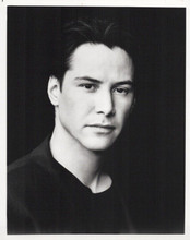 Keanu Reeves handsome portrait in black shirt vintage 8x10 inch photo