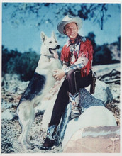 Roy Rogers 1940's pose with his dog vintage 8x10 inch photo