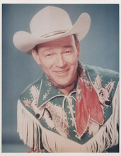 Roy Rogers smiling Hollywood portrait in fringed cowboy shirt vintage 8x10 photo