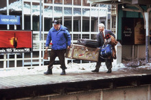 John Candy Steve Martin at rail station Planes Trains Automobiles 8x10 photo