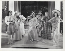 Ann Miller vintage 8x10 inch photo shows legs in dance outfit with girls 1940's