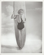 Janet Leigh 1960's in bathing suit holding surf board vintage 8x10 inch photo