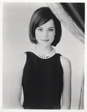 Parker Posey 1990's era portrait in black dress and pearls vintage 8x10 photo