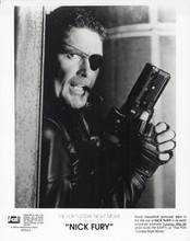 Nick Fury 1998 vintage 8x10 inch photo David Hasselhoff holding gun