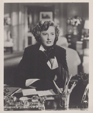 Barbara Stanwyck vintage 8x10 inch photo elegant pose sat at her desk