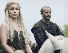 Game of Thrones vintage 8x10 inch photo Iain Glen & Emilia Clarke on horses