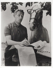 Mr Ed TV series Alan Young & Ed look at & sign contract vintage 8x10 inch photo