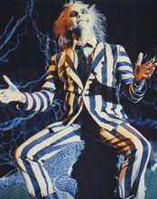 Michael Keaton iconic vintage 8x10 inch photo sitting on grave Beetlejuice 1988