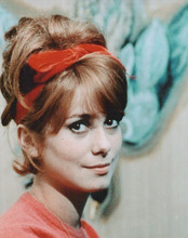 Catherine Deneuve 1960's era wearing red hair ribbon vintage 8x10 inch photo