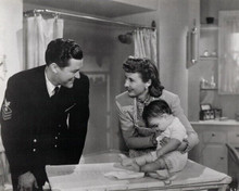 Christmas in Connecticut Barbara Stanwyck & Dennis Morgan change baby 8x10 photo