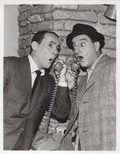 Danny Thomas vintage 8x10 inch photo on fiber paper holding telephone