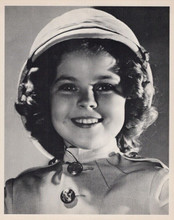 Shirley Temple vintage 8x10 inch photo on fiber paper in military style uniform