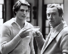 Deathtrap 1982 Michael Caine Christopher Reeve hold champagne 8x10 inch photo
