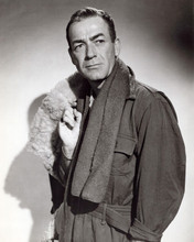 Mark Stevens 1940's/1950's Hollywood actor holds flying jacket 8x10 inch photo