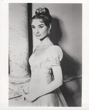 Audrey Hepburn wears tiara as the Princess Roman Holiday vintage 8x10 inch photo
