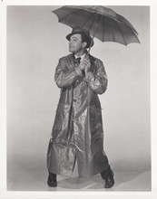 Singin' in The Rain Gene full body pose in raincoat and umbrella 8x10 inch photo