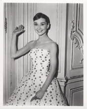 Audrey Hepburn beautiful young pose waving to press cameras vintage 8x10 photo