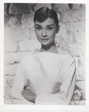 Audrey Hepburn early 1950's striking pose with short hair 8x10 inch photo
