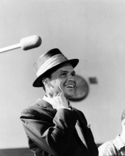 Frank Sinatra Ole' Blue Eyes 1960's wearing hat in recording studio 8x10 photo