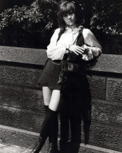 Jane Fonda 1971 in mini skirt & boots poses on set of Klute 8x10 inch photo