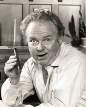 Carroll O'Connor holding cigar classic expression All in the Family 8x10 photo