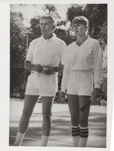 Dynasty 1981 season 1 John Forsythe Linda Evans in tennis attire 8x10 inch photo