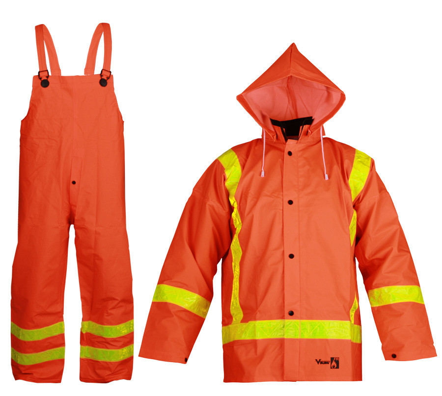 HiVis Premium Fire Resistant PVC Rain Suit 3Piece Safety Supplies