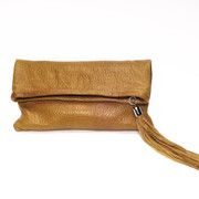 The Jordan Fold-Over Clutch - Tan