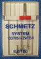 Schmetz Twin Needle Size 6mm/100
