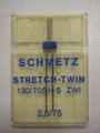 Schmetz Twin/Stretch Needle Size 2.5mm/75