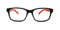 C1 Large Black w/ Red Temples