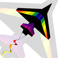 2D Black Rainbow Airplane Kite