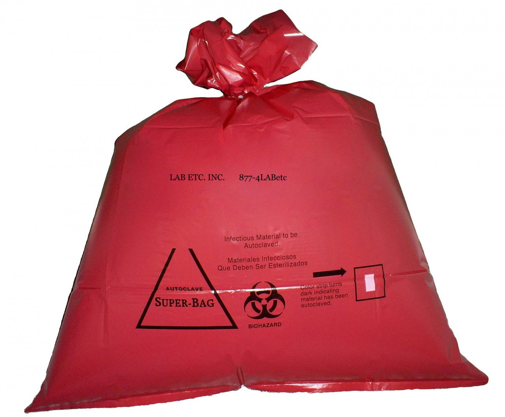 Autoclavable Biohazard Disposal Bags, 12 X 24