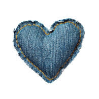 Dark-wash Denim Hand-stitched Heart