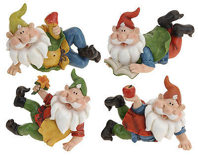 Cute Reclining Garden Gnomes 14cm Choice Of 4 Types Pfennig