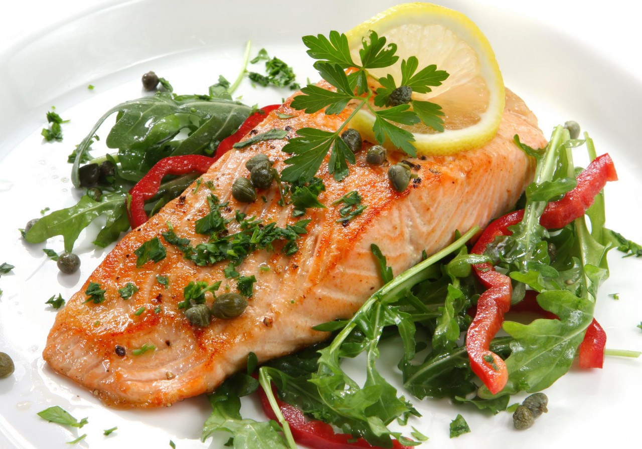 Grilled Salmon With Honey And Mustard Glaze Diet Beats Diabetes Salmon is a lean protein that should be a part of a healthy diabetic diet. diet beats diabetes