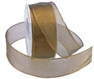 Wired Metallic sheer ribbon | gold trim | 3 widths | 22 yards | 4 colors
