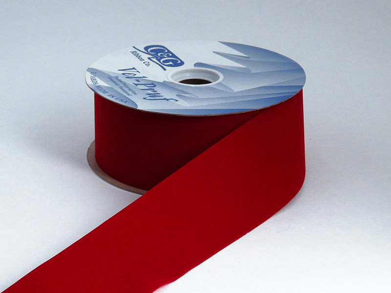 4 Indoor Velvet Ribbon: Red w/ Gold Edge - 10yds