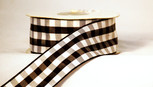 Black and White Gingham, 3 widths, unwired, 10 yards
