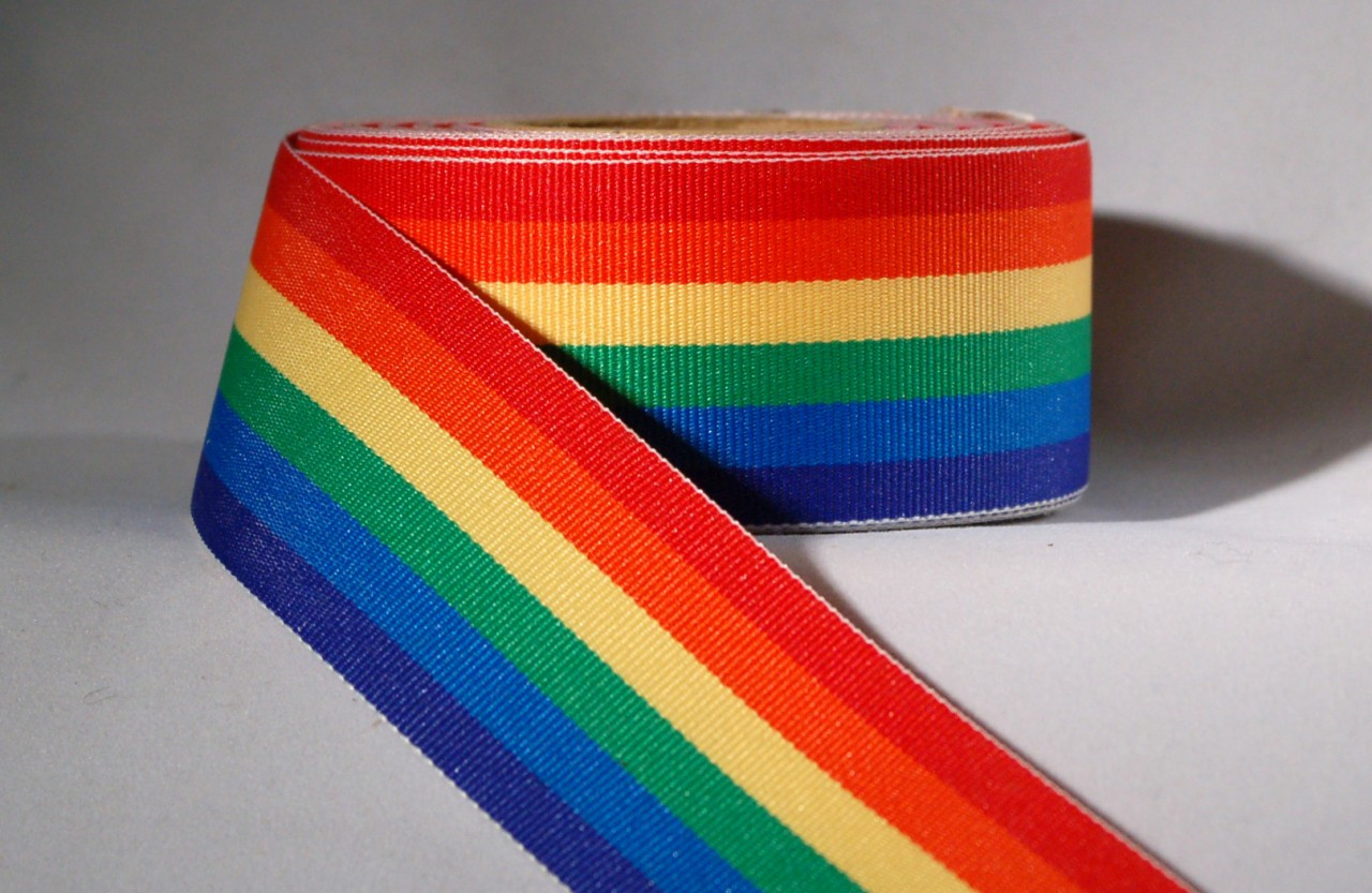4 Mtrs Rainbow Ribbon Grosgrain 12mm 