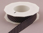 Black w/ White Swiss Mini Dots Ribbon, 7/8 inch width 