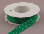 Emerald Green Swiss Mini Dots Ribbon, 7/8 inch width