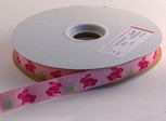 Pink Bunny Ribbon, 5/8 inch, increments of 5 yards or 27-yard roll. 